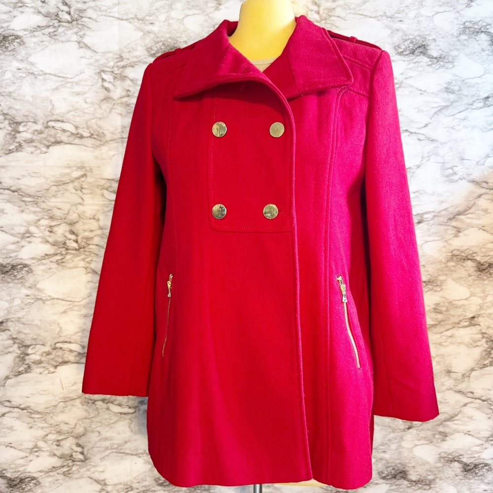 Guess Classic Red Wool Peacoat